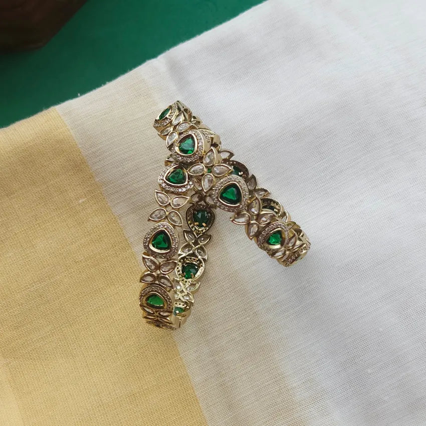 Victorian AD Bangle - Emerald Green
