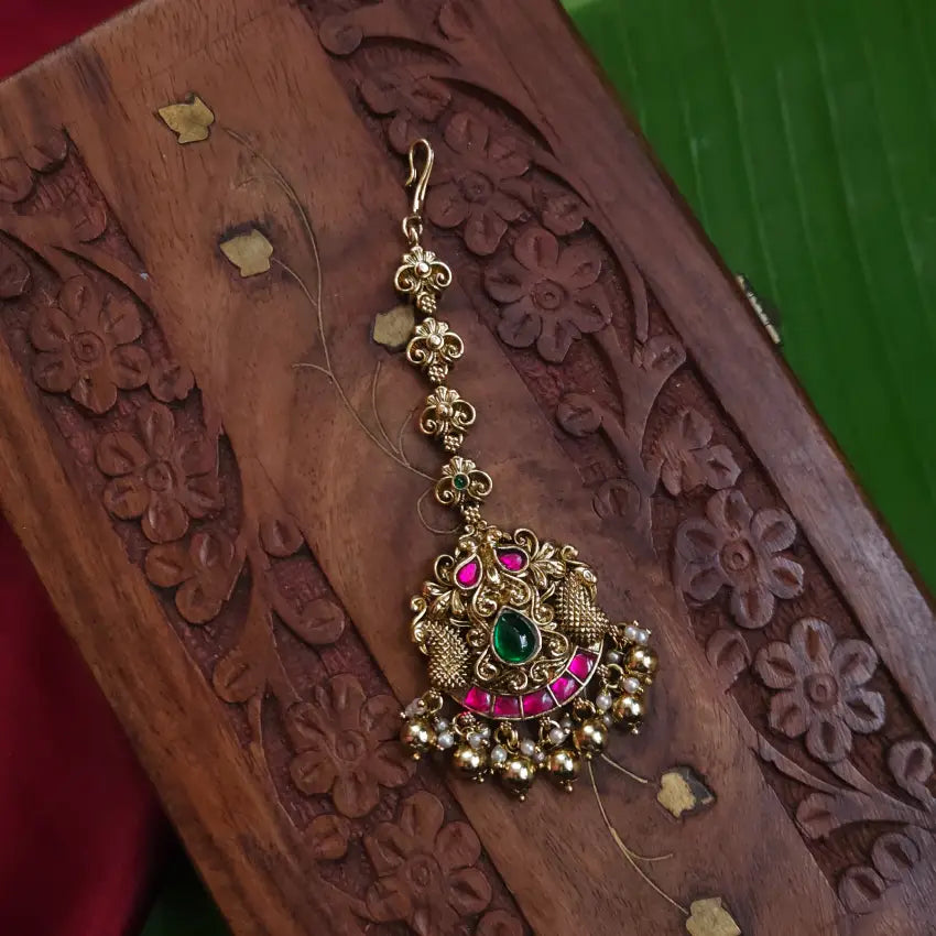 Antique Jadau Peacock Tikka