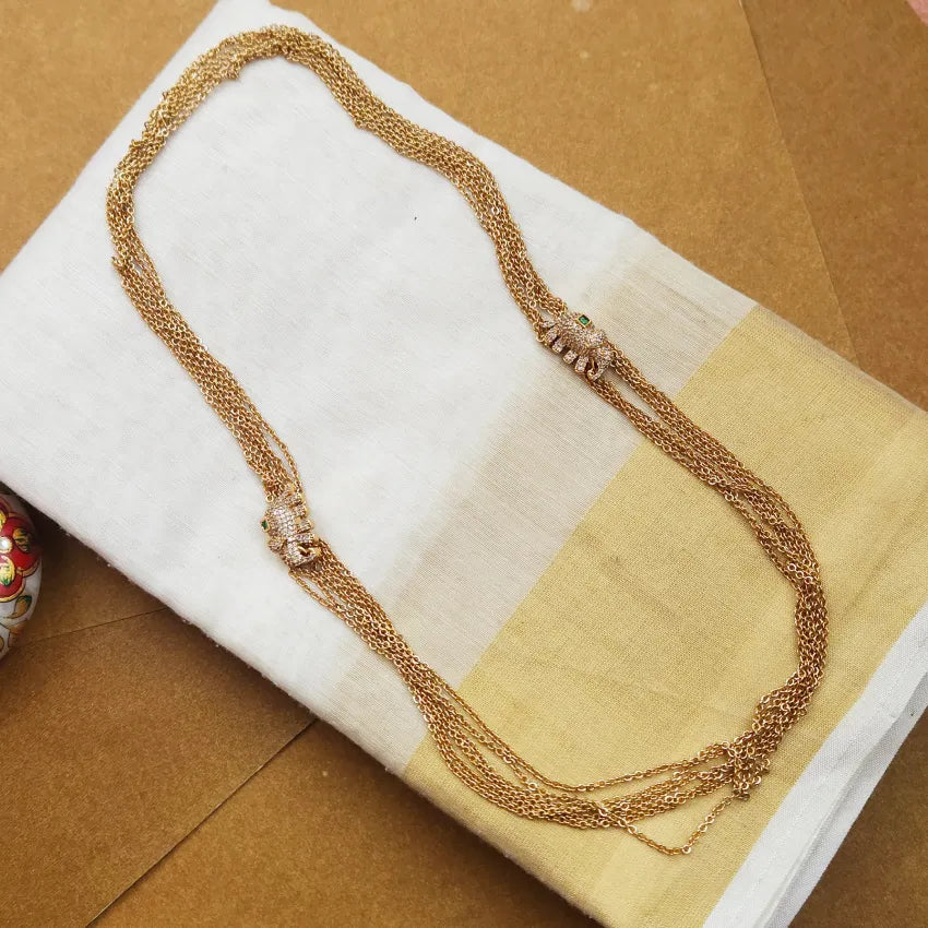 Elephant Pendant Layered Chain