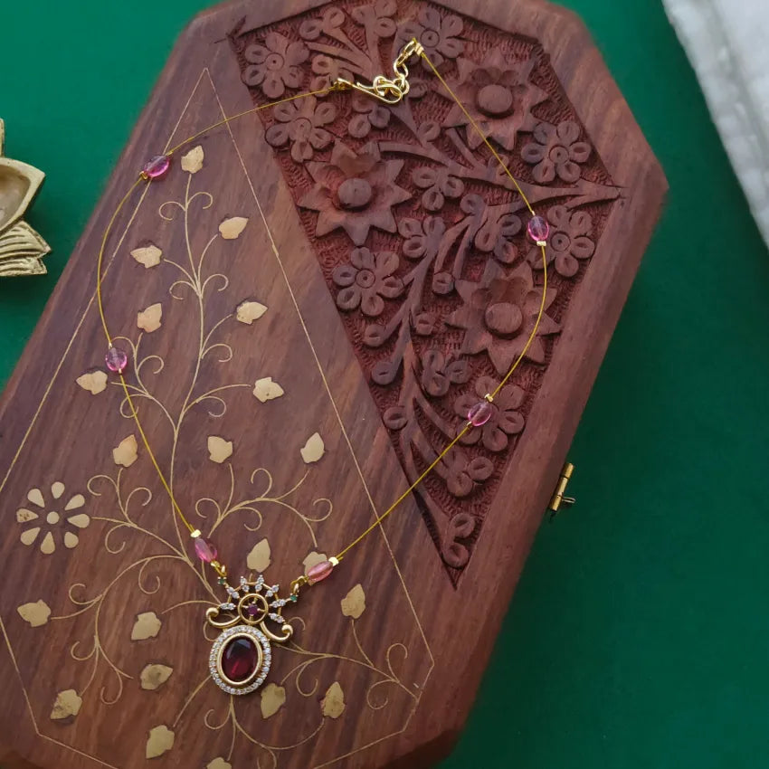 Floral Red Invisible Neckpiece