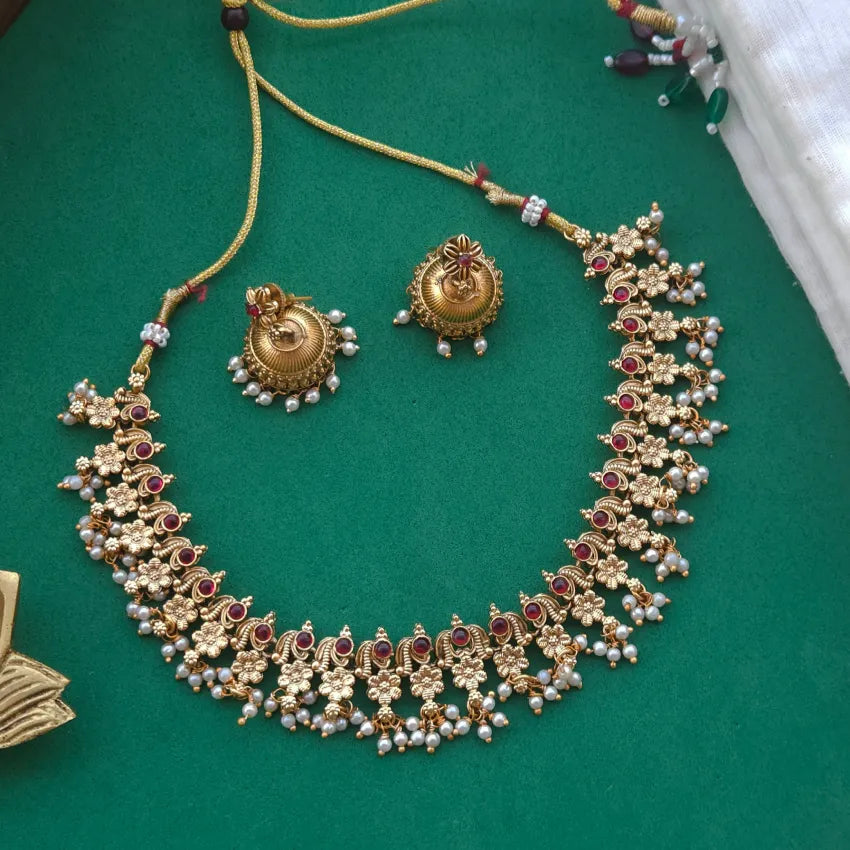 Floral Neckpiece Ruby