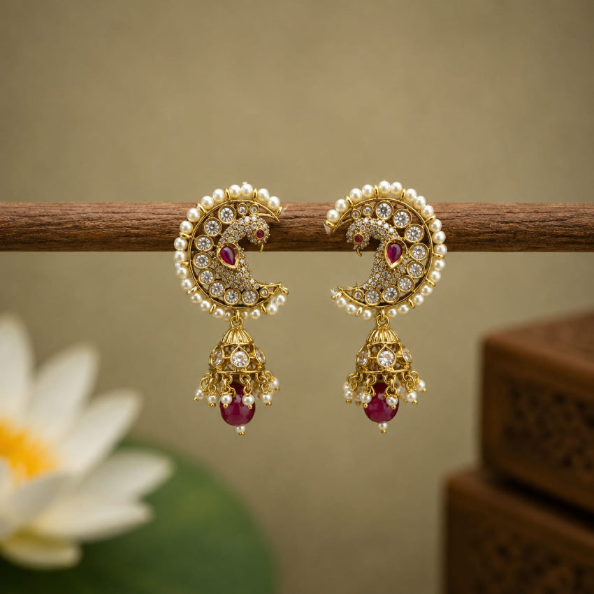 Half Moon Peacock Jhumka