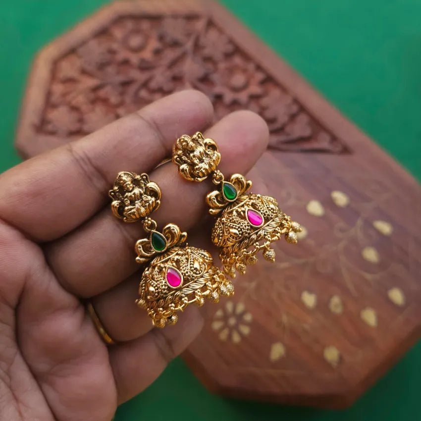 Lakshmi Jadau Jhumka - Gold Inspired