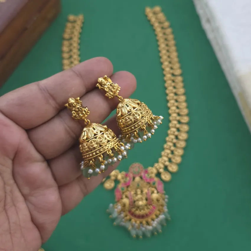 Antique Lakshmi Coin Necklace & Haram - Jadau