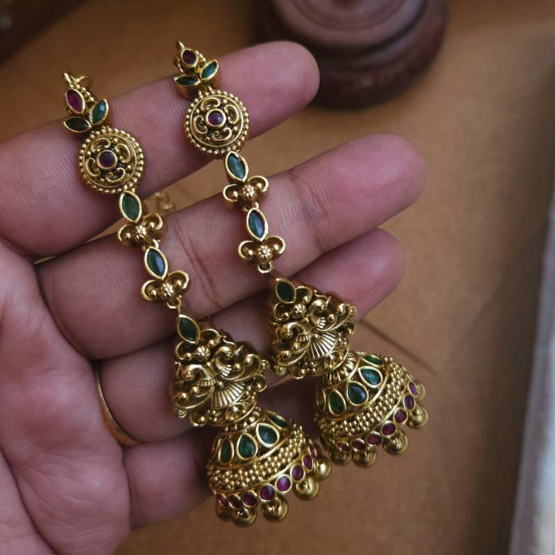 Antique Jhumka with Mattal