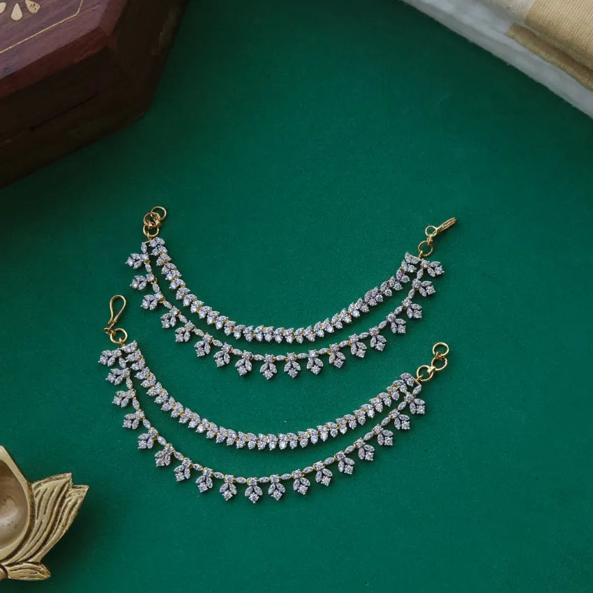 AD Diamond Replica Earchain Radhika Merchant
