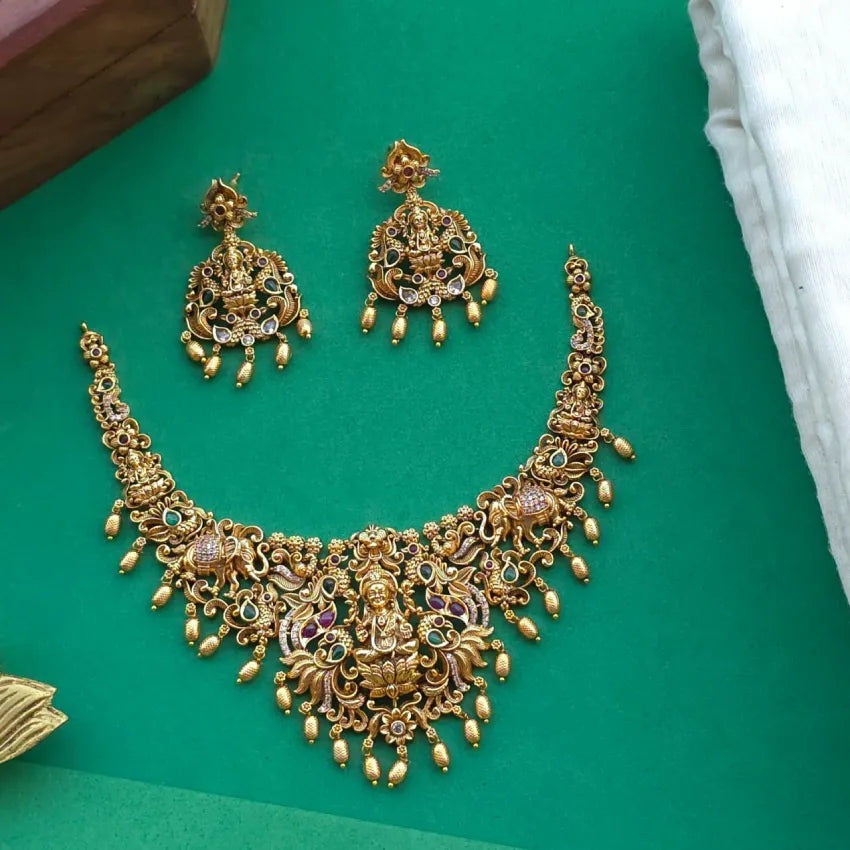 Rudhra Antique Lakshmi Necklace