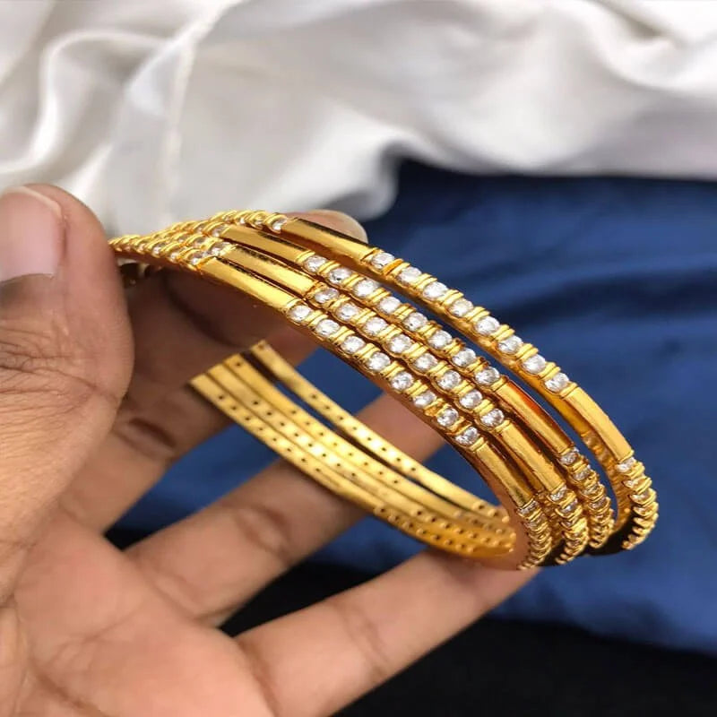 Vintage Bangles - white stone