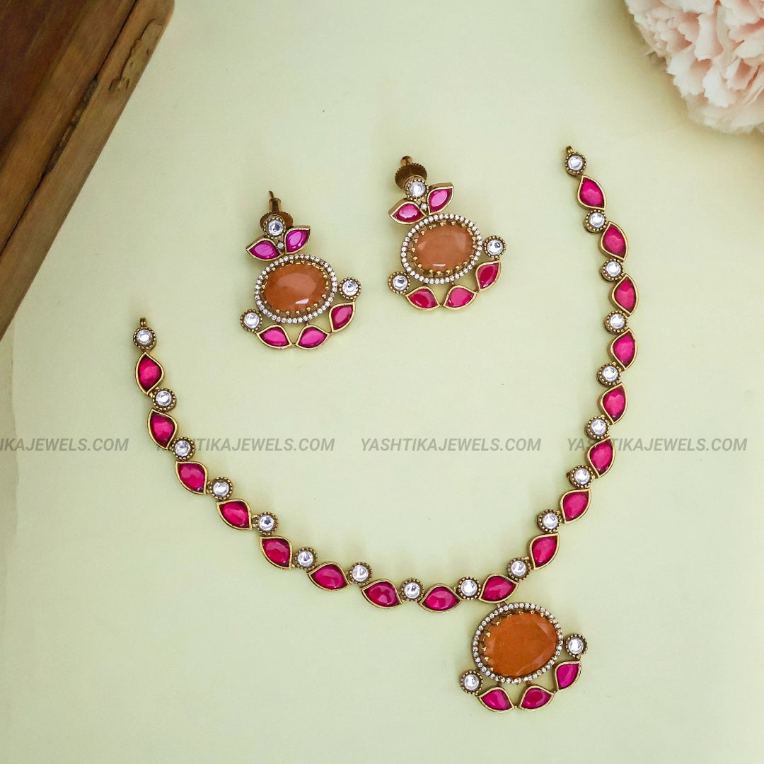 Mossoniate Designer Necklace Set with Earrings | Party Wear