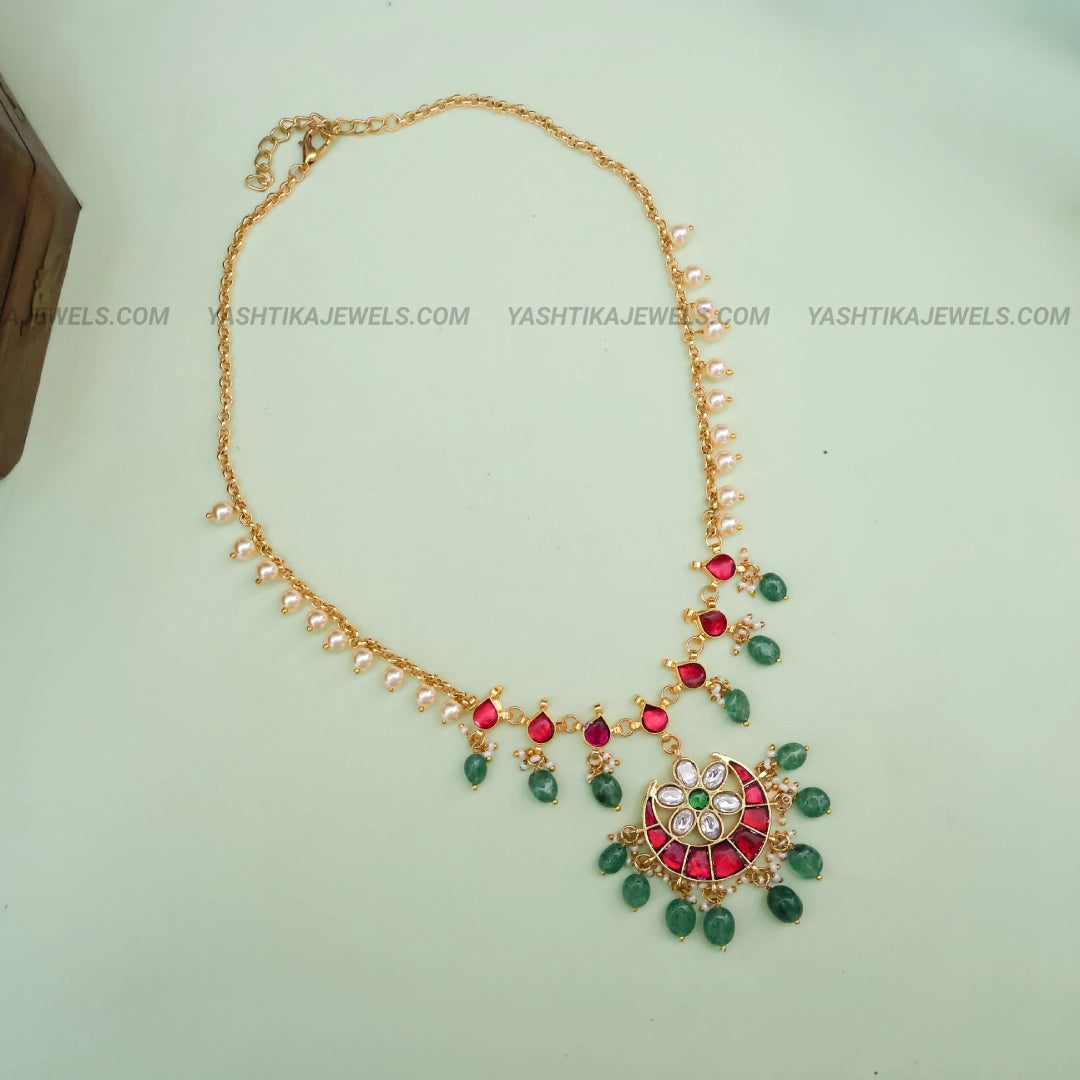 Jadau Neckpiece - Gold Replica