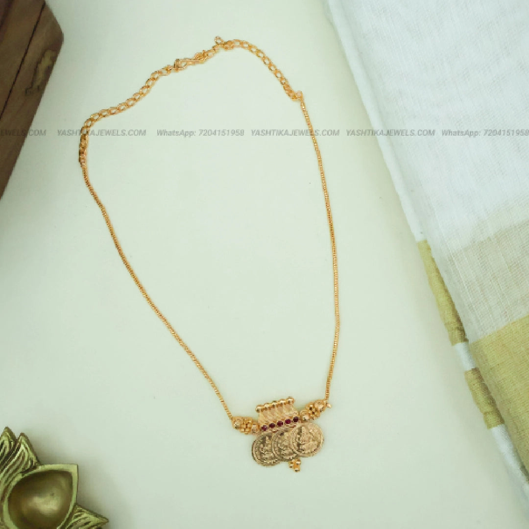 Classic Lakshmi Coin Necklace | Gold Finish