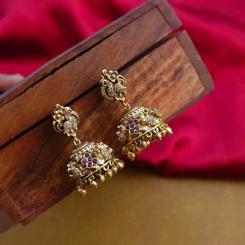 Antique Peacock Jhumka