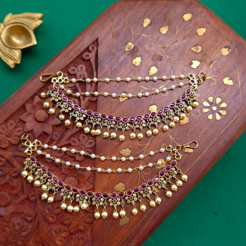 Antique Floral Earchain