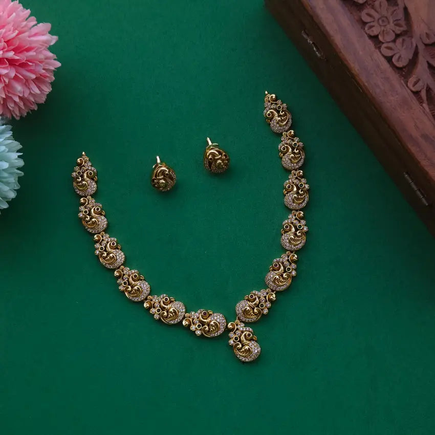 Vedha Antique Peacock Neckpiece