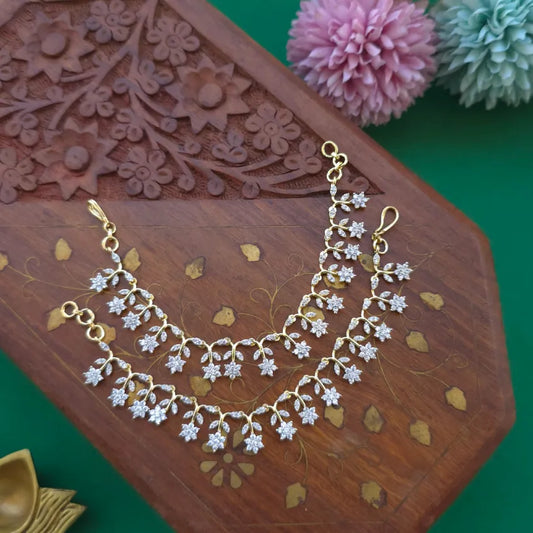 Diamond Replica Floral Earchain