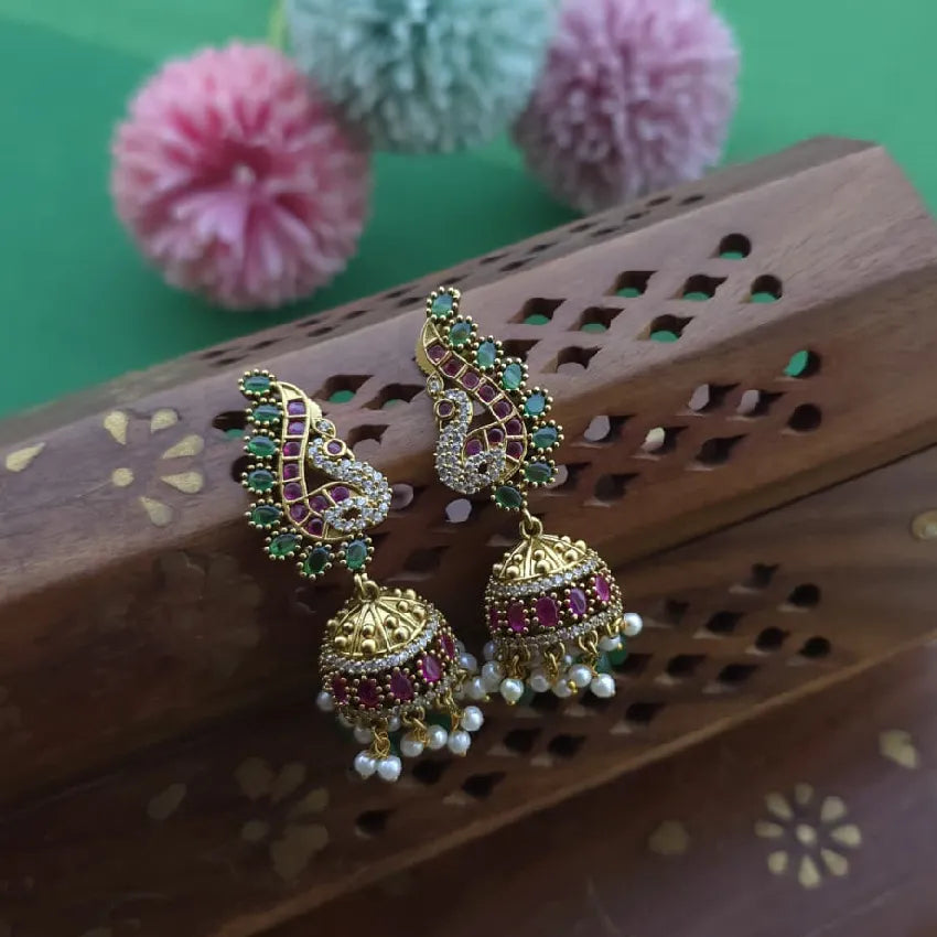 AD Peacock Jhumka