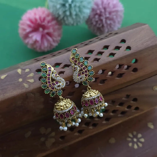 AD Peacock Jhumka