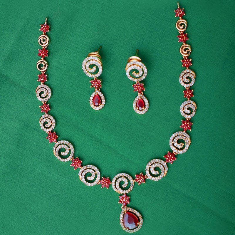 American Diamond Spiral Neckpiece