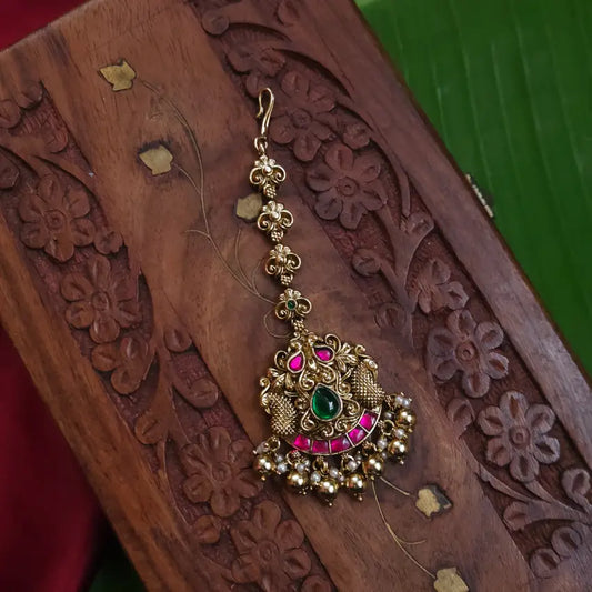 Antique Jadau Peacock Tikka