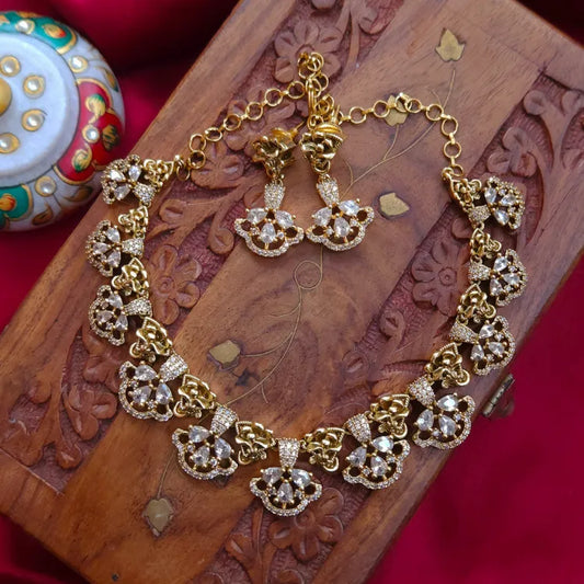 Remi Floral AD Stone Designer Necklace