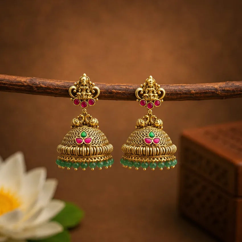 Antique Bridal Bold Jadau Jhumka