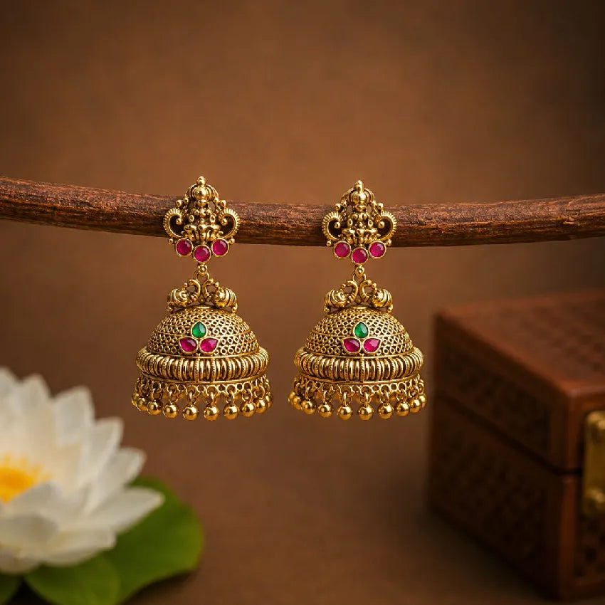 Antique Bridal Bold Jadau Jhumka
