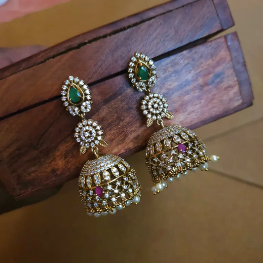 AD Floral Jhumka