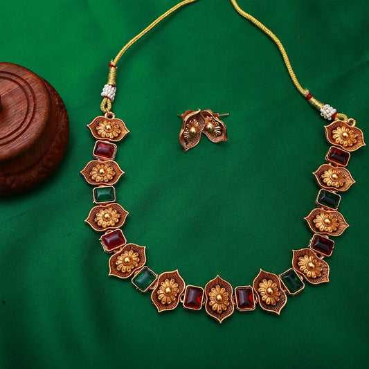 Floral Matte Neckpiece