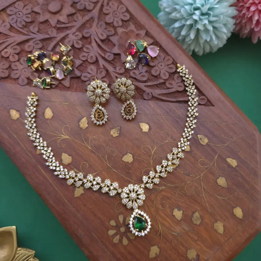 AD Floral Interchangeable Necklace