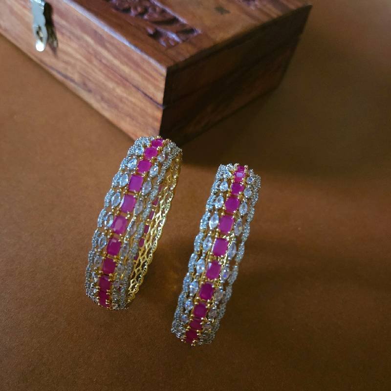 AD Ruby Bridal Bangles