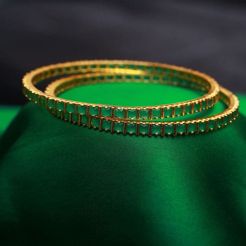 Green stone Bangles