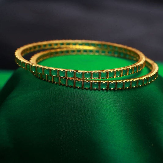 Green stone Bangles