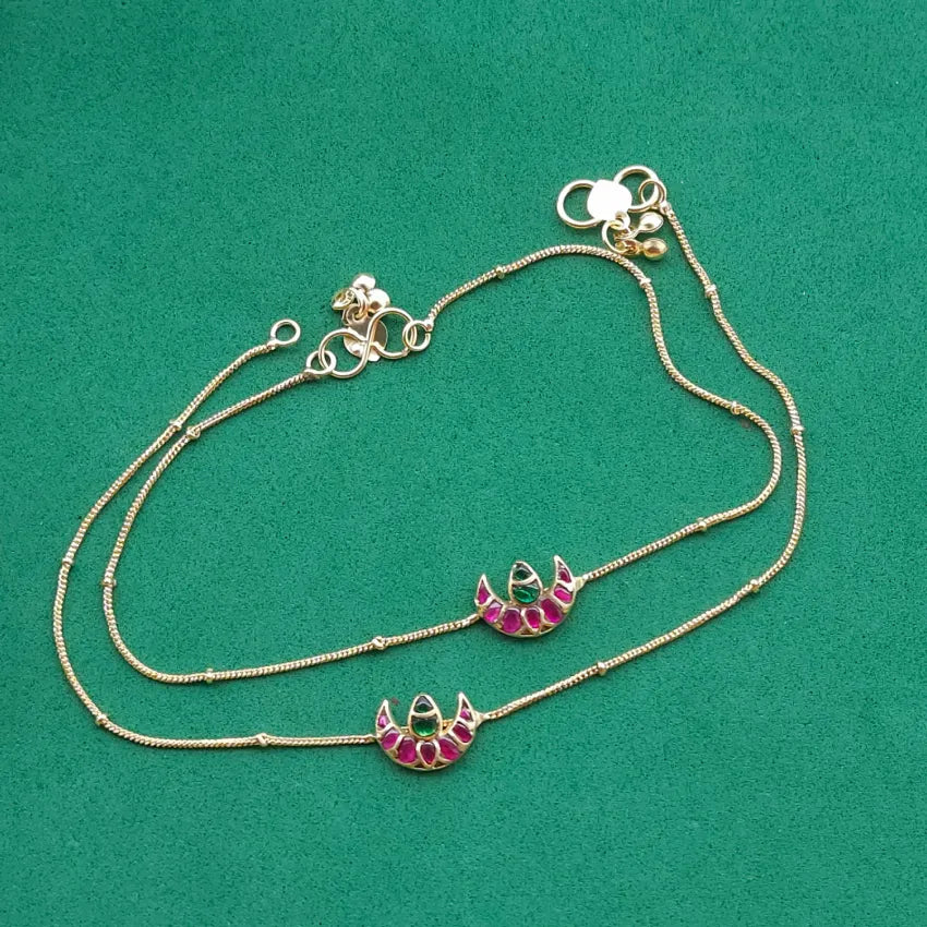 Half Moon Jadau Anklet