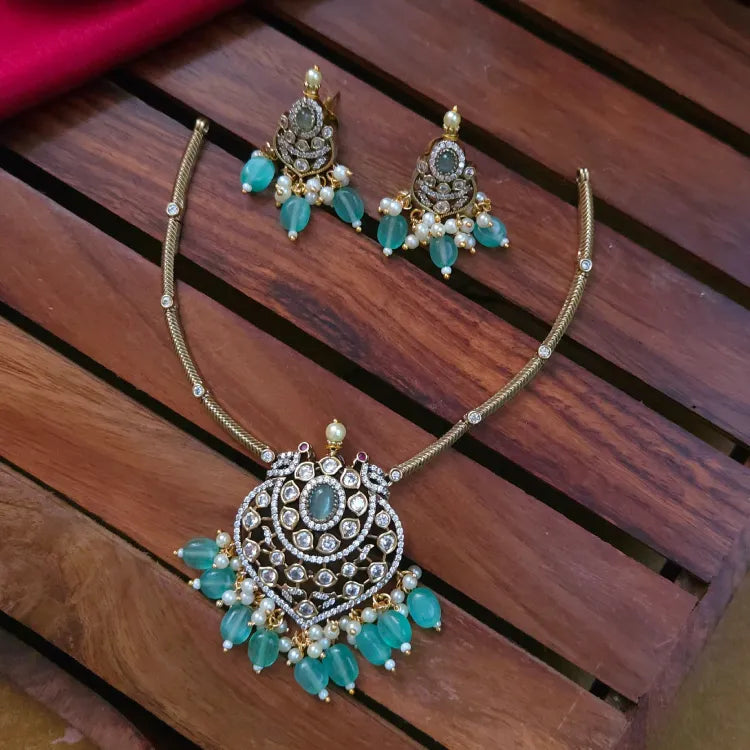 AD Victorian Hasli Necklace - Turquoise Blue
