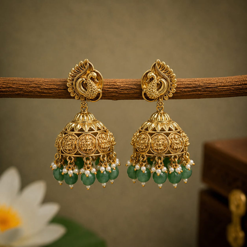 Peacock Antique Jhumka