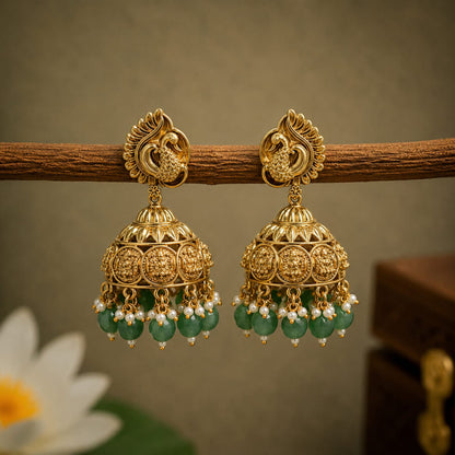 Peacock Antique Jhumka