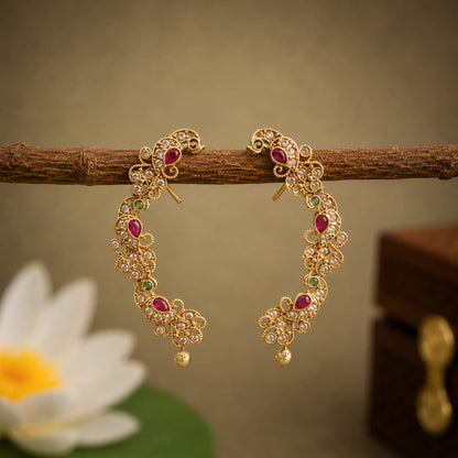 Peacock Earcuff