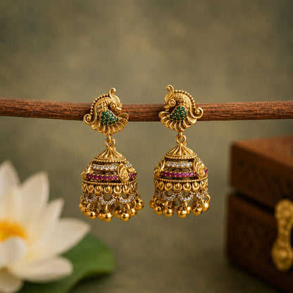 Antique Peacock Jhumka