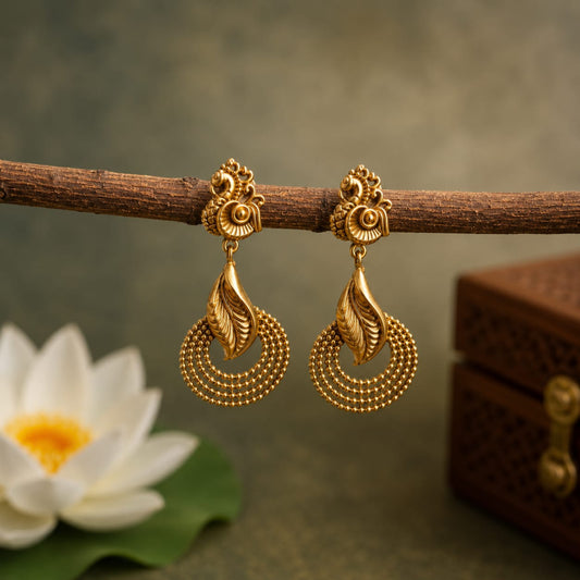 Peacock Earring - Gold Inspired