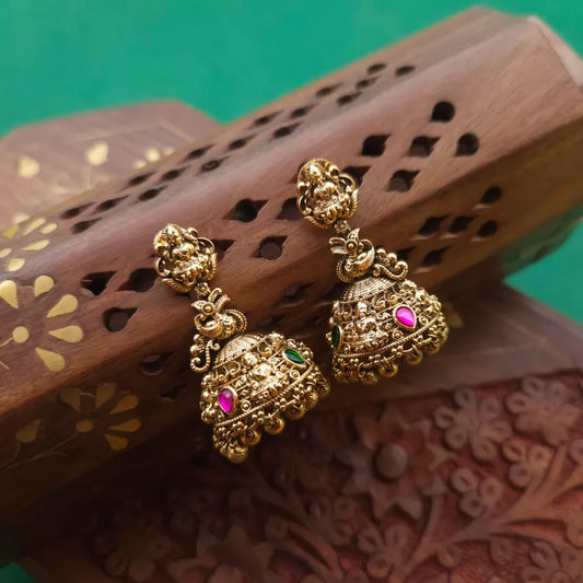 Peacock Jadau Jhumka