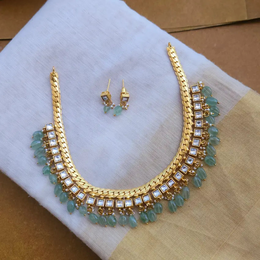 Traditional Jadau Jelabi Design Neckpiece