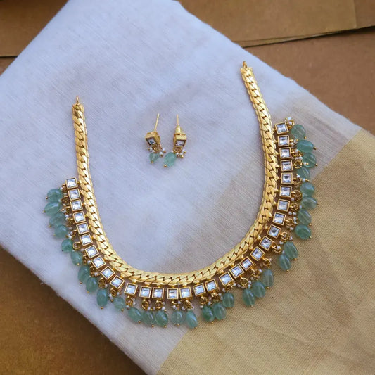 Traditional Jadau Jelabi Design Neckpiece