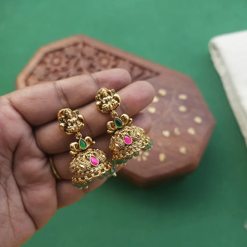 Lakshmi Jadau Jhumka - Gold Inspired