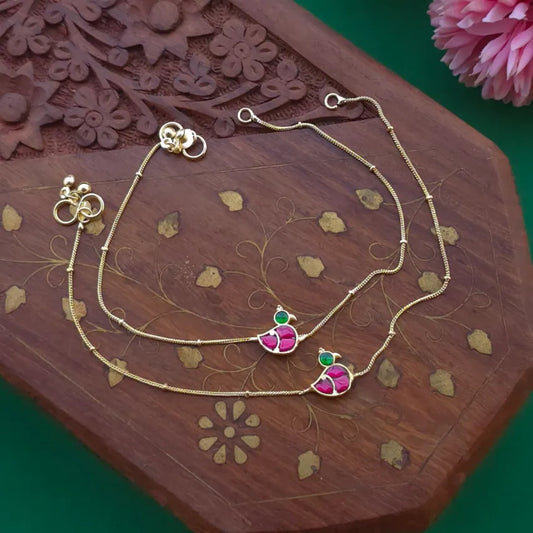 Jadau Anklet - Bird