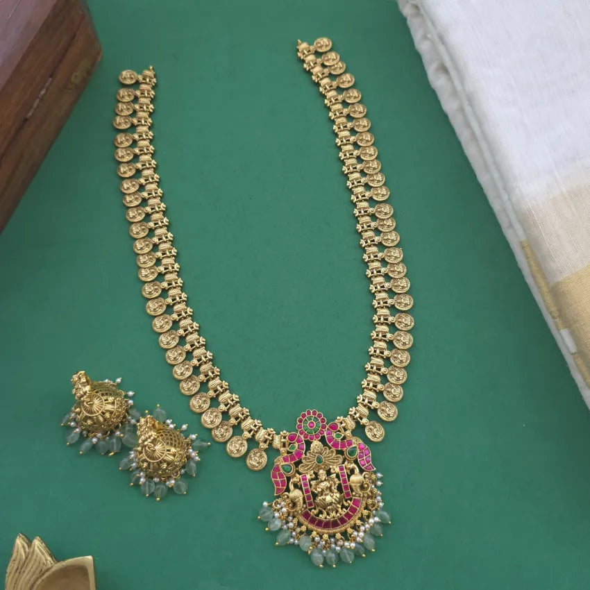 Antique Lakshmi Coin Necklace & Haram - Jadau