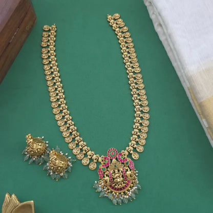 Antique Lakshmi Coin Necklace & Haram - Jadau