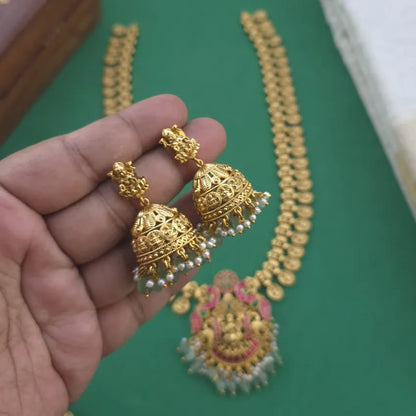 Antique Lakshmi Coin Necklace & Haram - Jadau