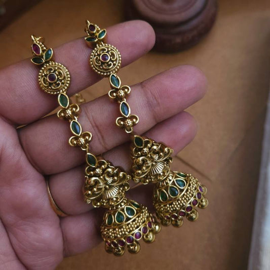 Antique Jhumka with Mattal