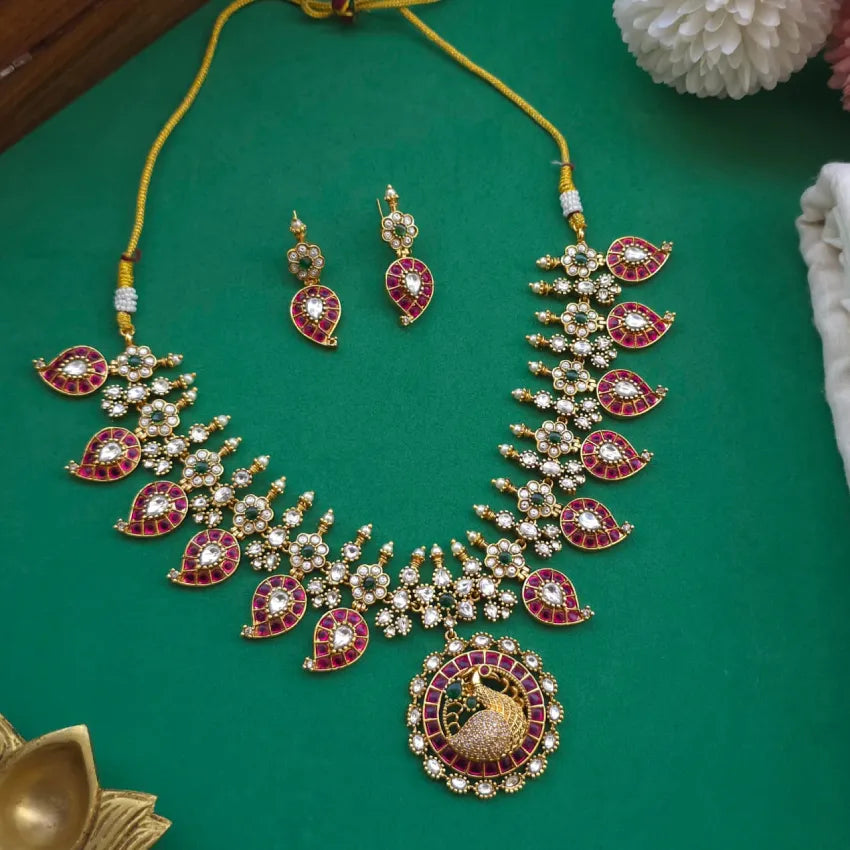 Ragini Peacock & Mango Kemp Necklace
