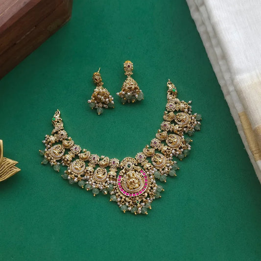 Lakshmi Jadau Neckpiece - Gold Inspired